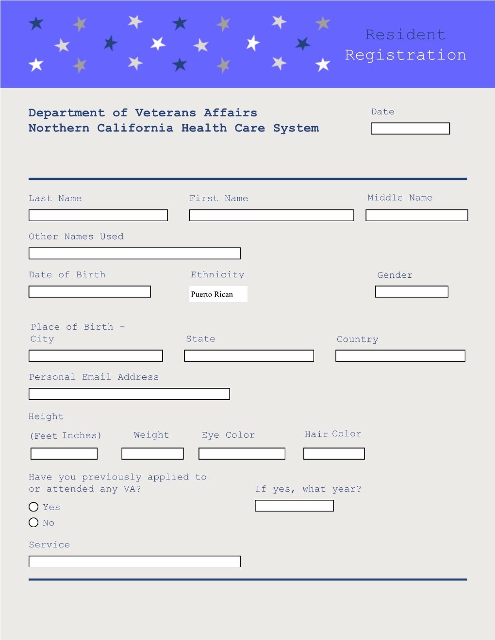 Resident Registration