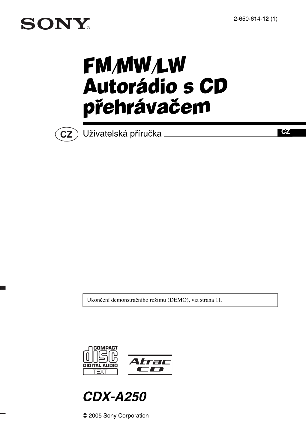 FM/MW/LW Autorádio S CD Přehrávačem