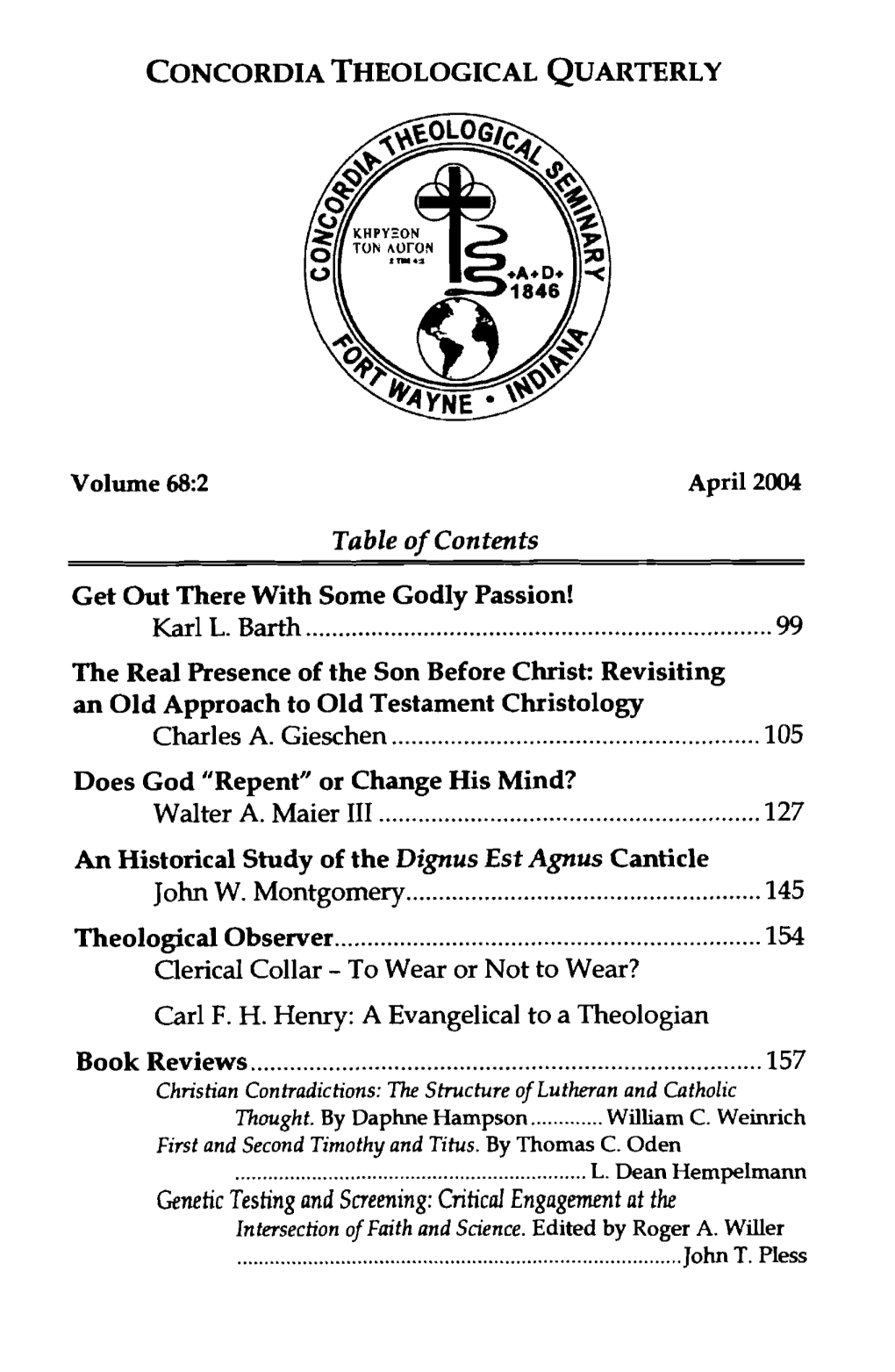 Book Reviews, April 2004
