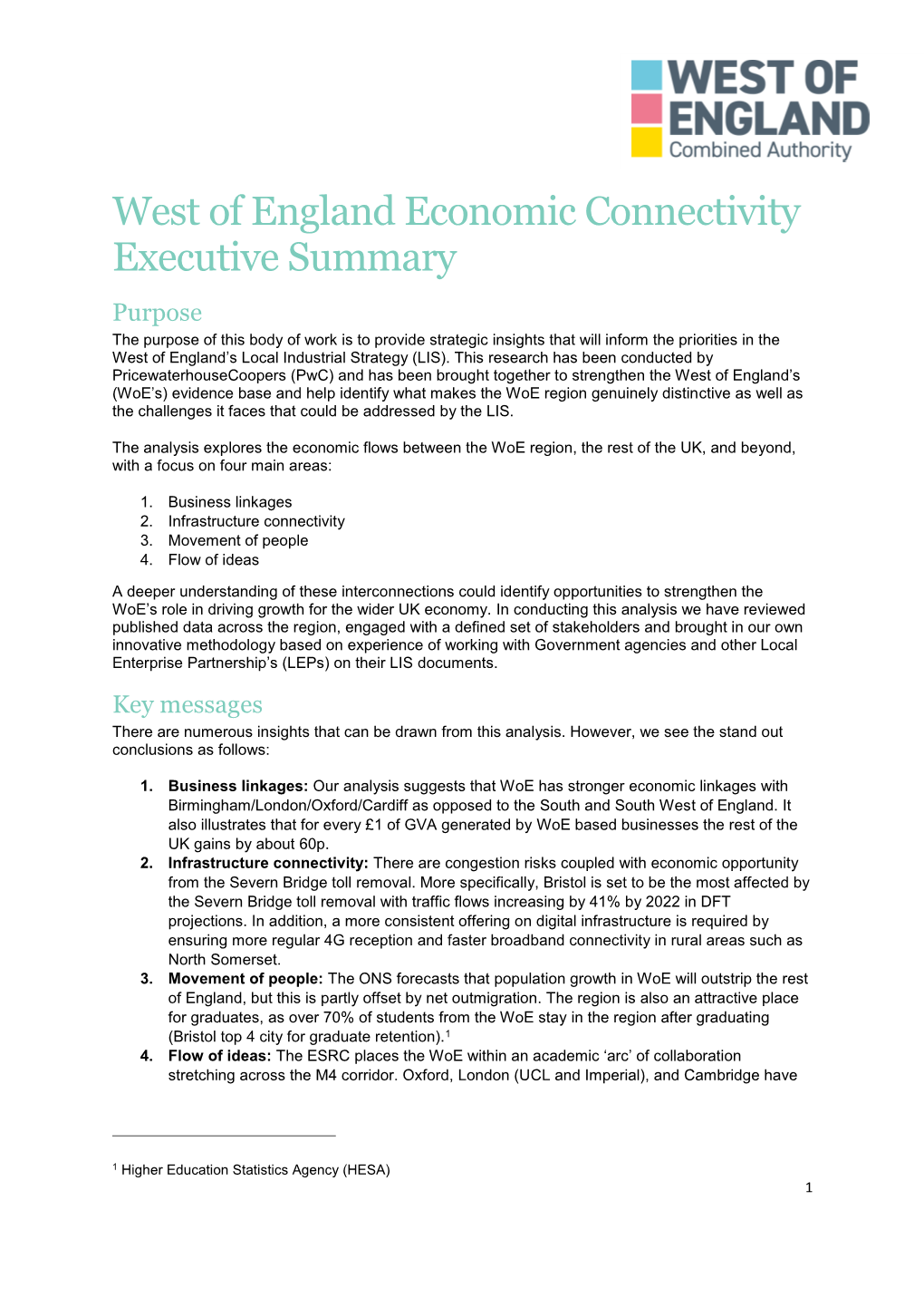 Economic Connectivity Executive Summary