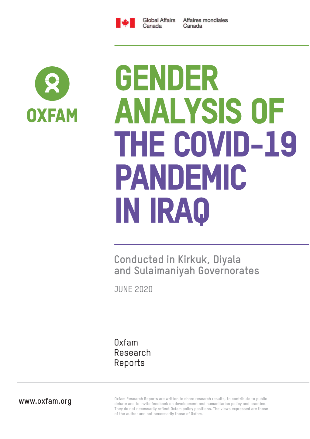 Gender Analysis of the Covid-19 Pandemic in Iraq