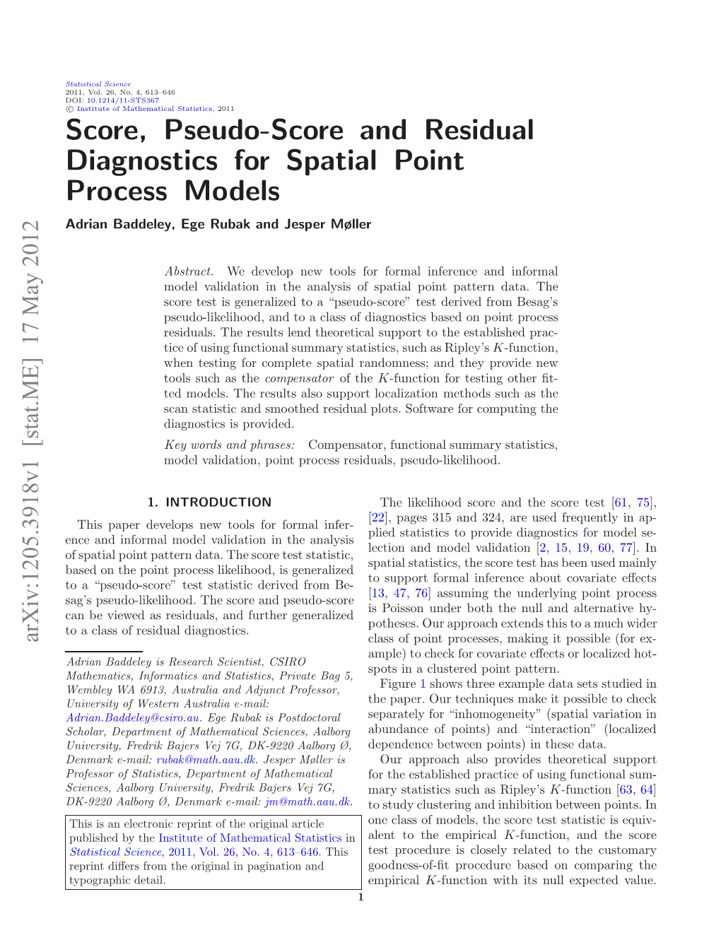 Score, Pseudo-Score and Residual Diagnostics for Spatial Point Process Models