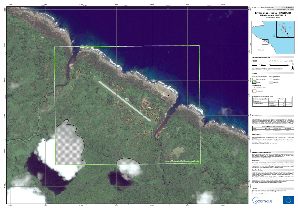 ERROMANGO-IPOTA, V1, English 0 1 1 5 9 9 ° 8 7 7 1 Erromango - Ipota - VANUATU Wind Storm - 14/03/2015 Reference Map