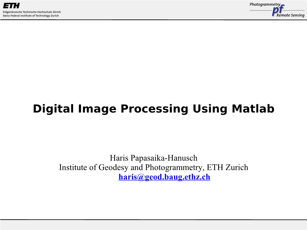 Digital Image Processing Using Matlab