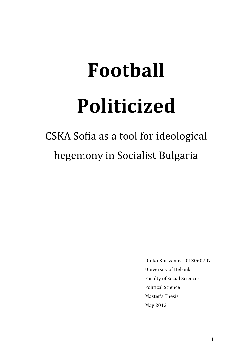 Football Politicized