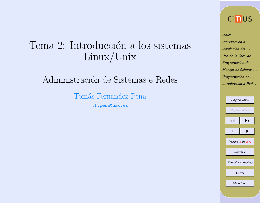 Tema 2: Introducción a Los Sistemas Linux/Unix