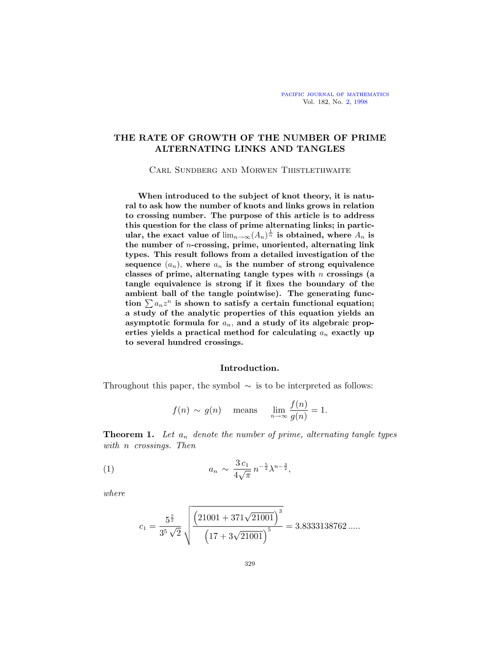 The Rate of Growth of the Number of Prime Alternating Links and Tangles