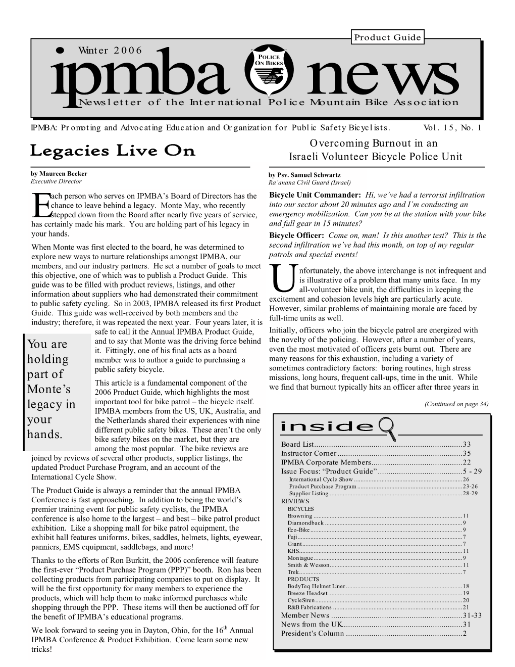 IPMBA News Vol. 15 No. 1 Winter 2006