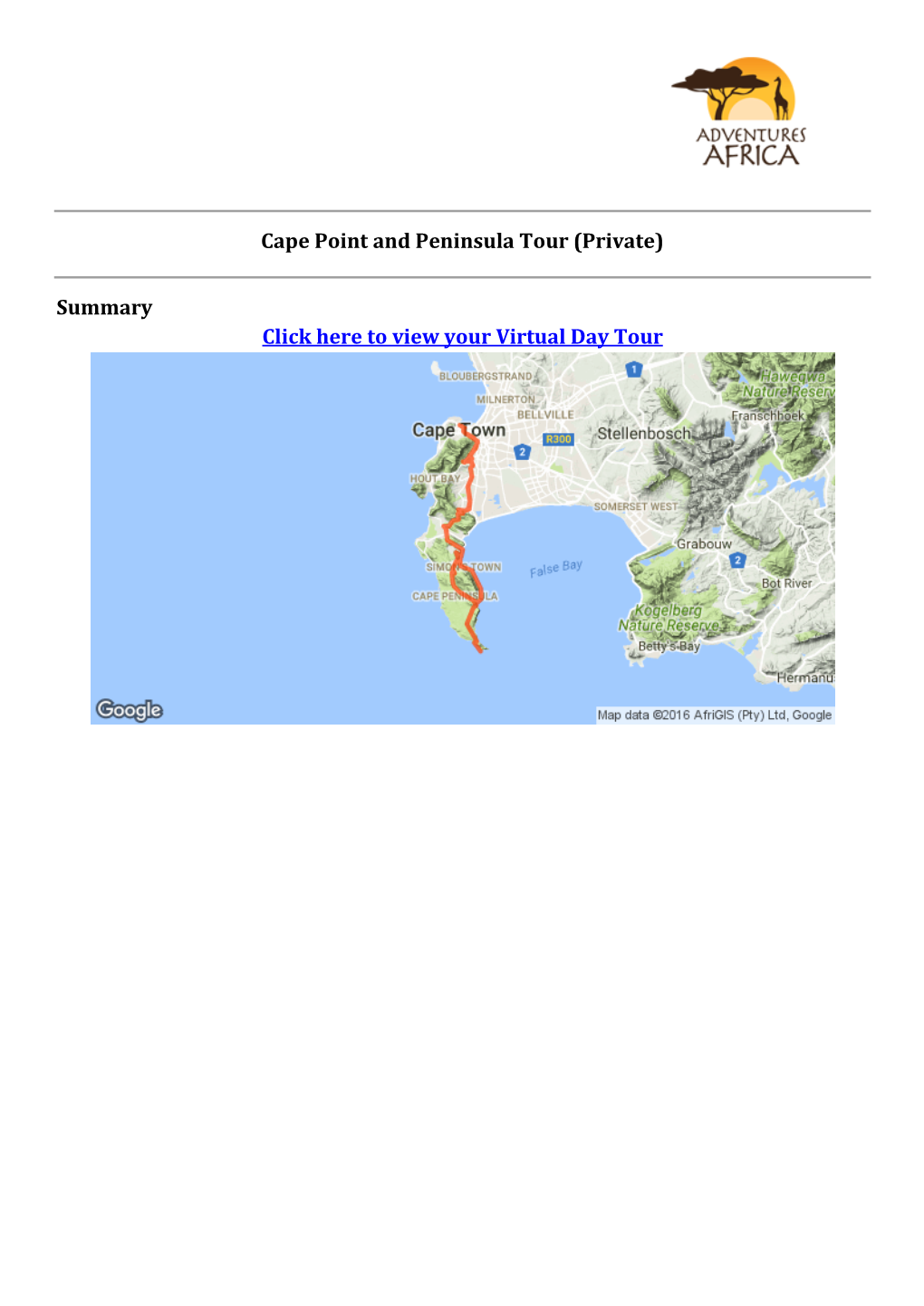 Cape Point and Peninsula Tour (Private)