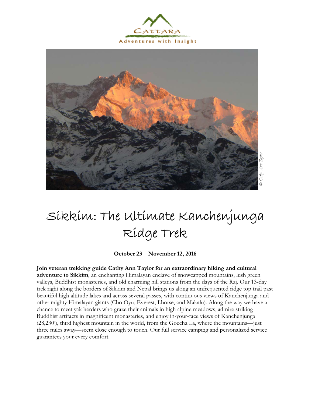 Sikkim: the Ultimate Kanchenjunga Ridge Trek