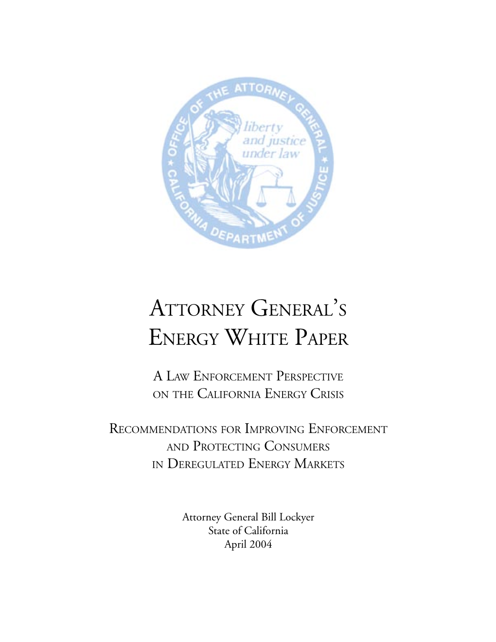 Attorney General's Energy White Paper
