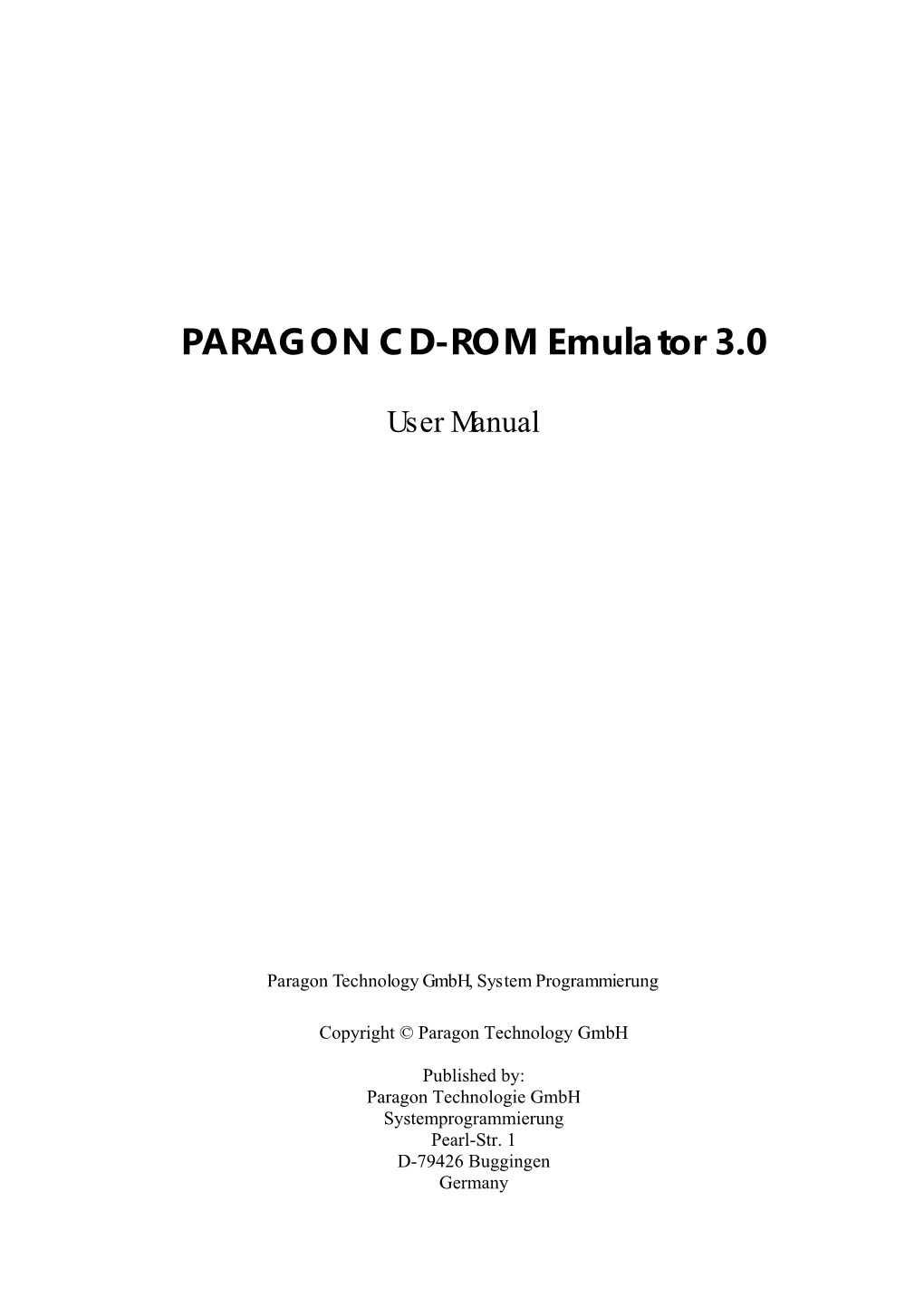 PARAGON CD-ROM Emulator 3.0