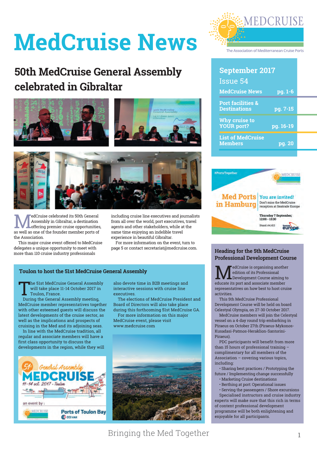 Medcruise Newsletter Issue 54 Sept 2017.Qxp 15/08/2017 10:23 Page 1