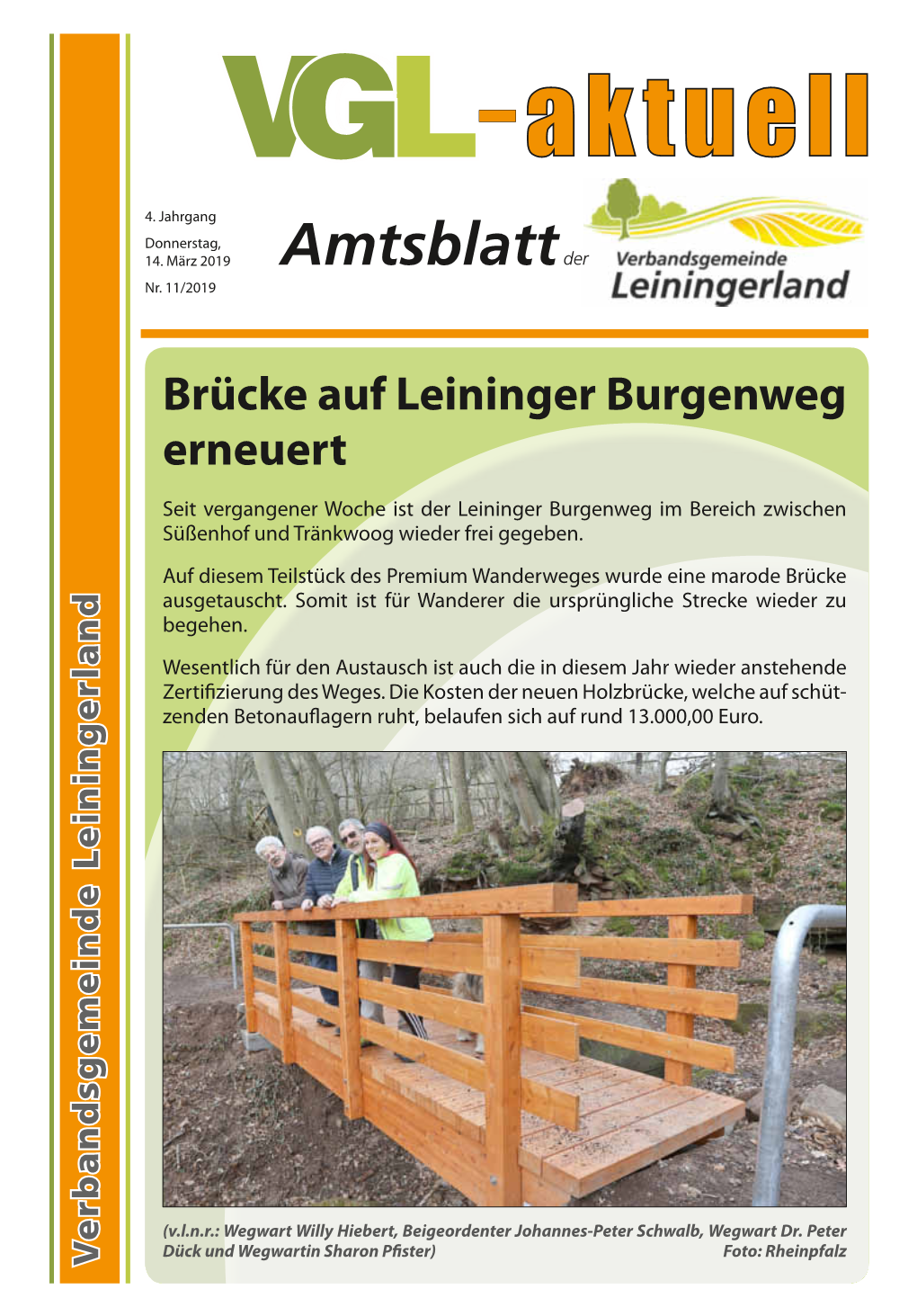 Verbandsgemeinde Leiningerland Verbandsgemeinde Ausgabe 11/2019 - 2 - 14