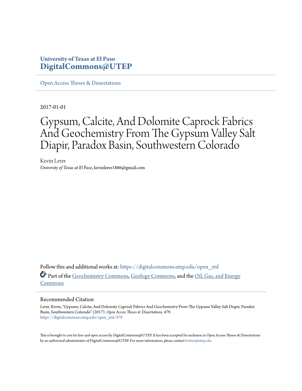 Gypsum, Calcite, and Dolomite Caprock Fabrics and Geochemistry