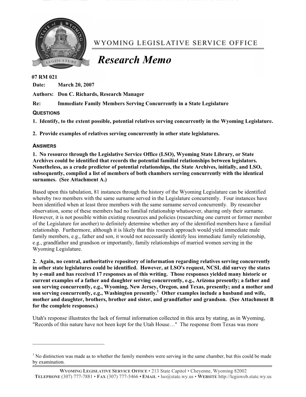 Research Memo