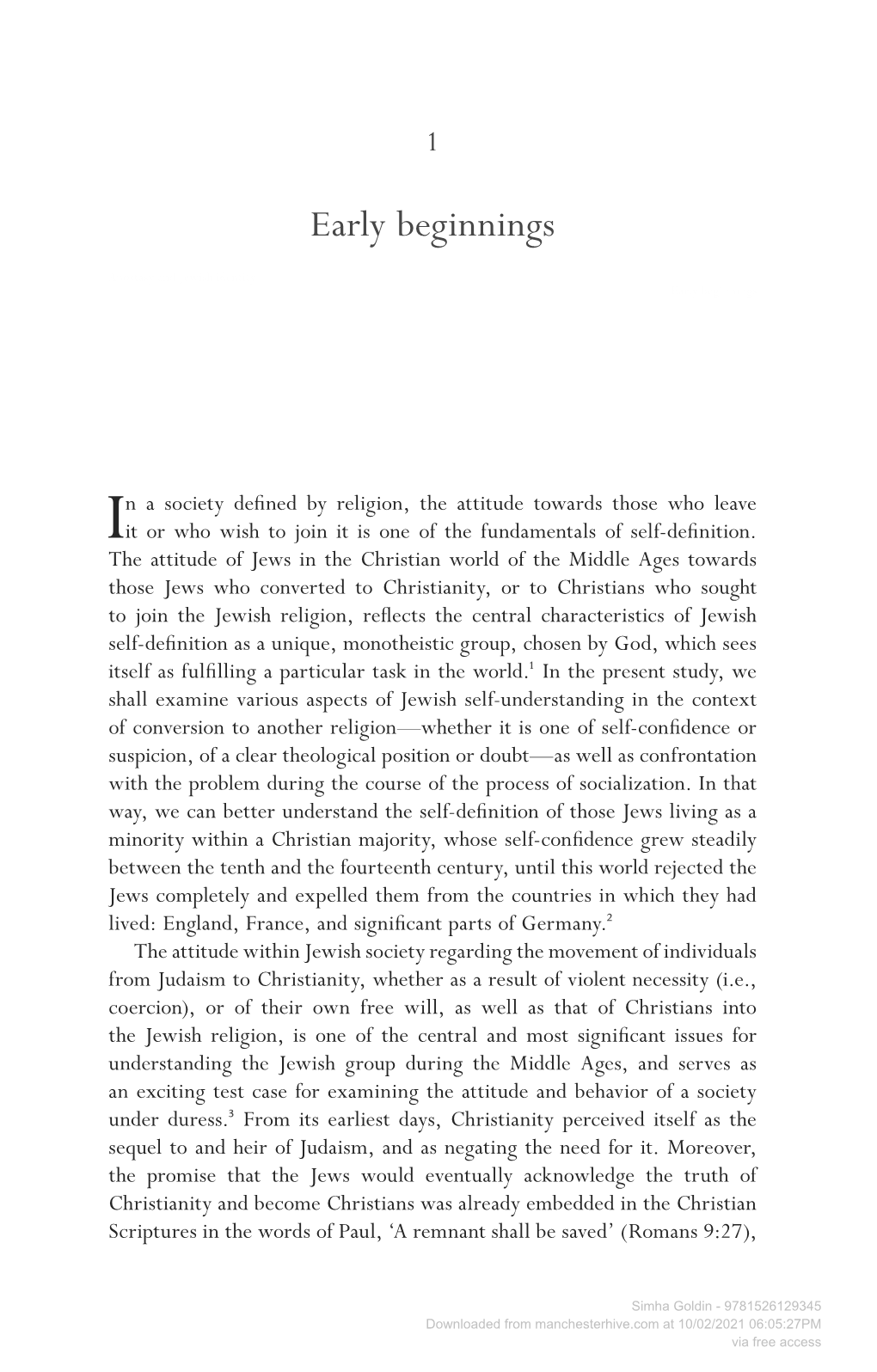 Apostasy and Jewish Identity in High Middle Ages Northern Europe: 'Are