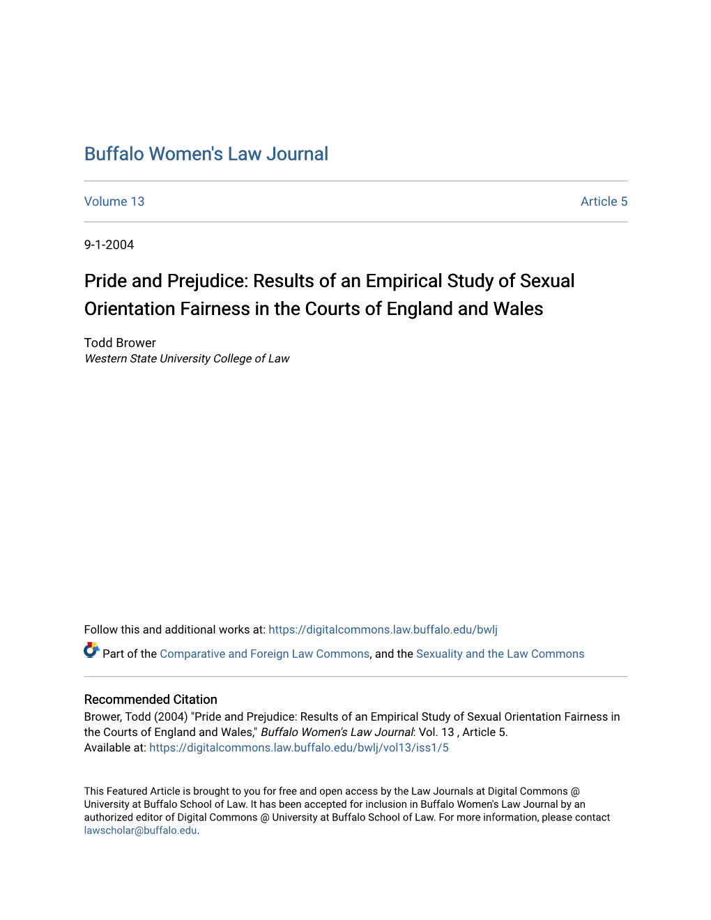 Results of an Empirical Study of Sexual Orientation Fairness in the Courts of England and Wales