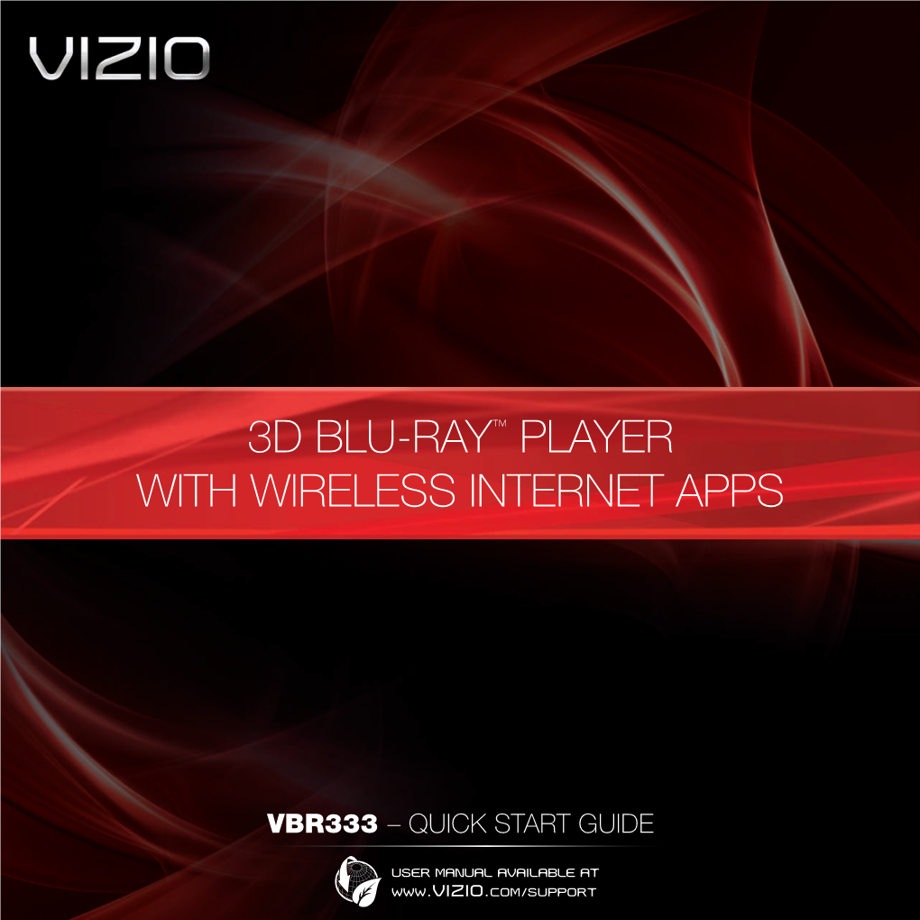VIZIO 3D Blu-Ray Player with Wireless Internet Apps