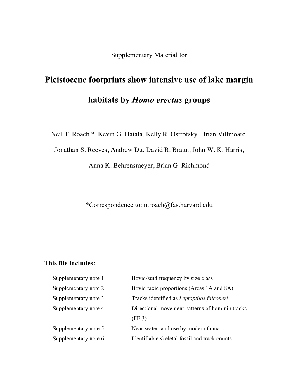 Pleistocene Footprints Show Intensive Use of Lake Margin Habitats By