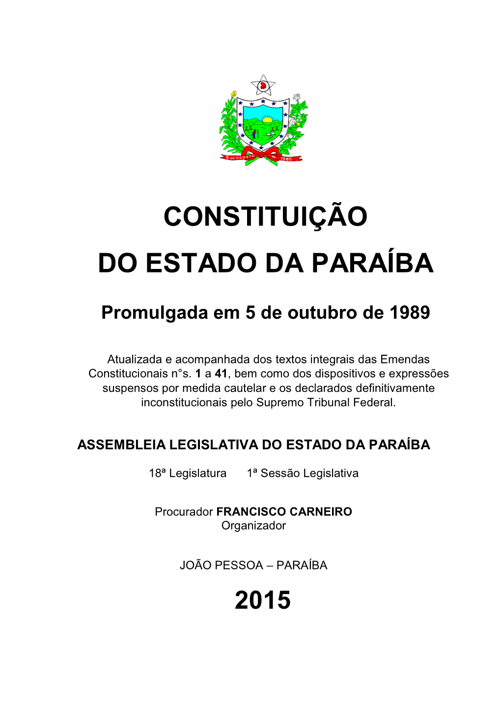 Constituição Do Estado Da Paraíba