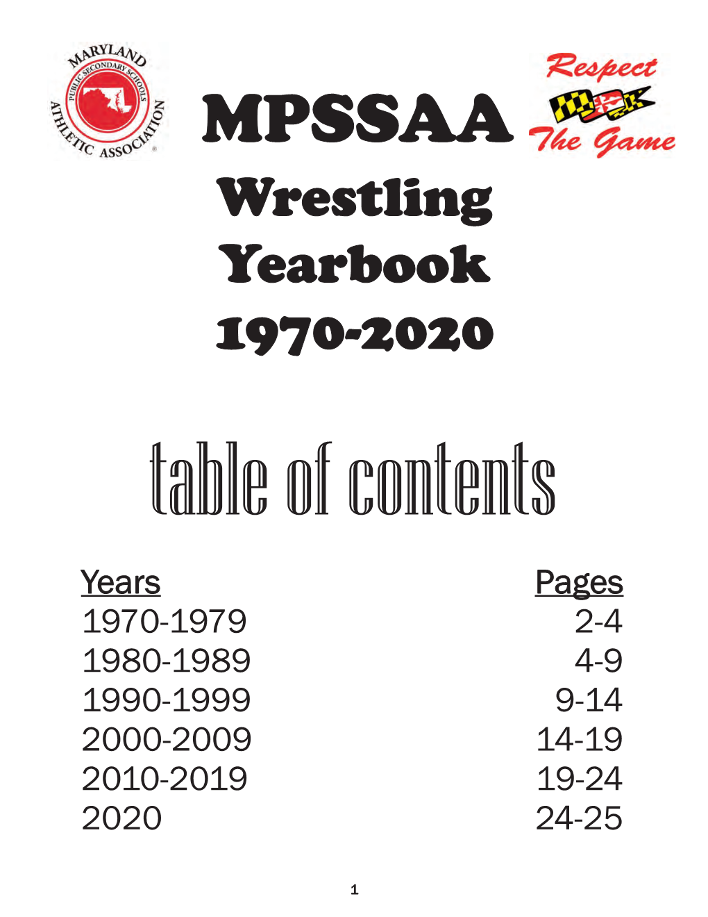 Wrestling Yearbook, 1970-2020