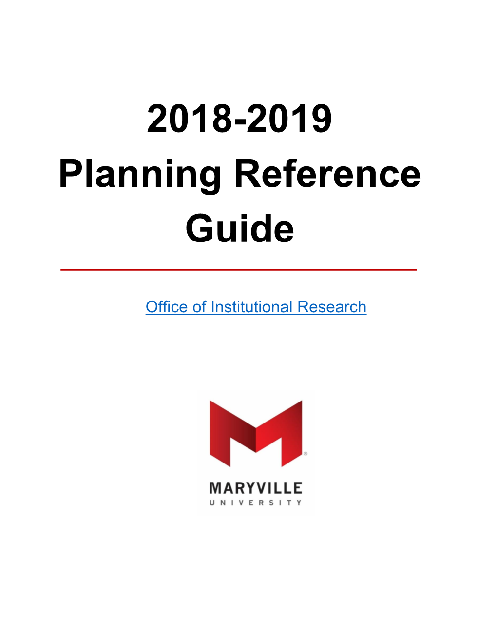 2018-2019 Planning Reference Guide