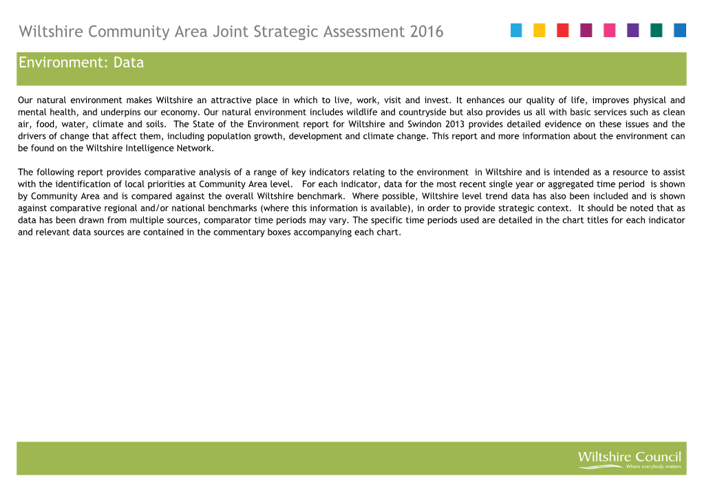 Wiltshire Community Area Joint Strategic Assessment 2016