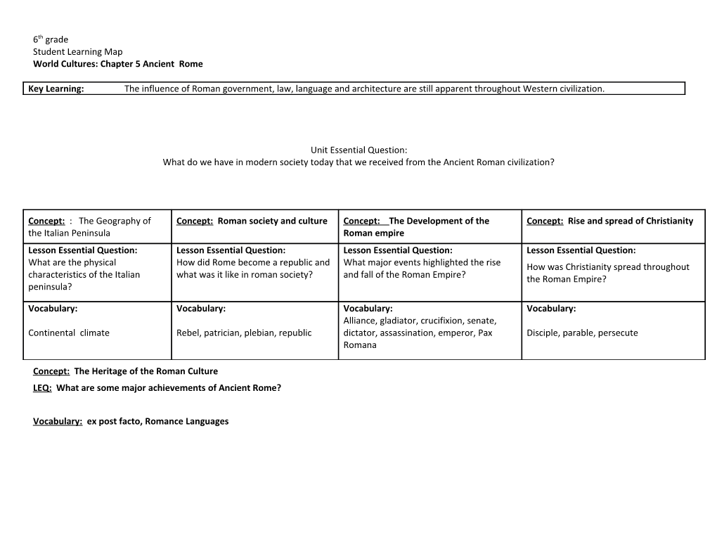 World Cultures: Chapter 5 Ancient Rome