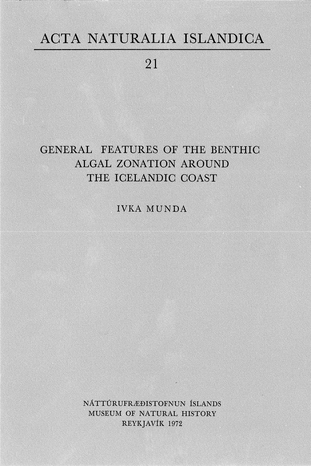 General Zonation Features Around of the Benthic the Icelandic Algal Coast