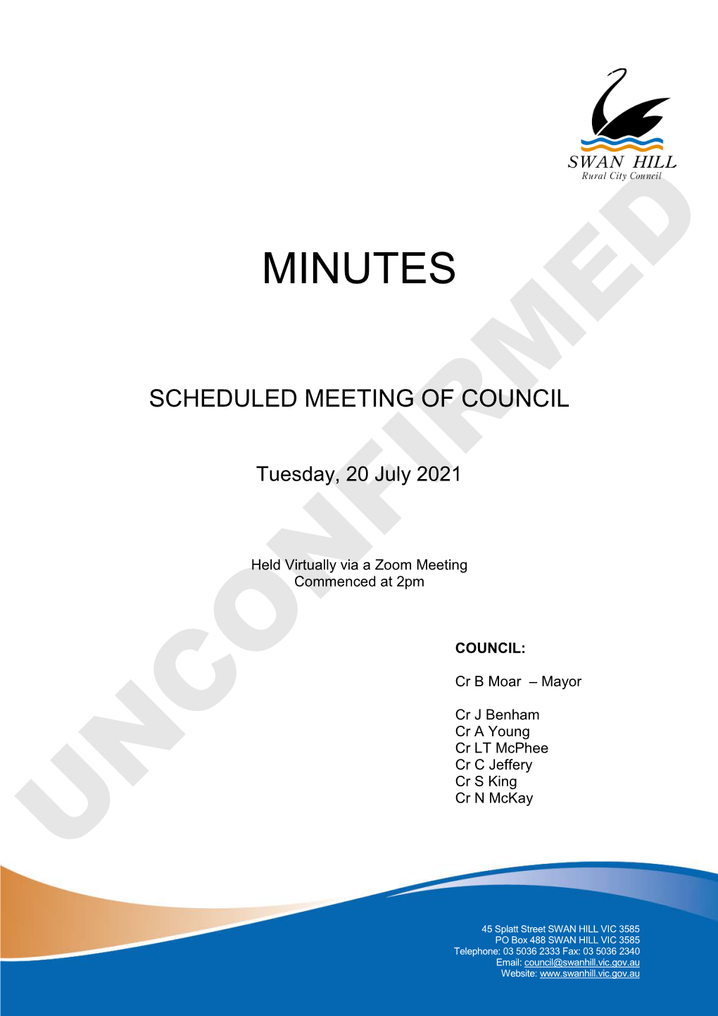 Minutes of Scheduled Meeting Of