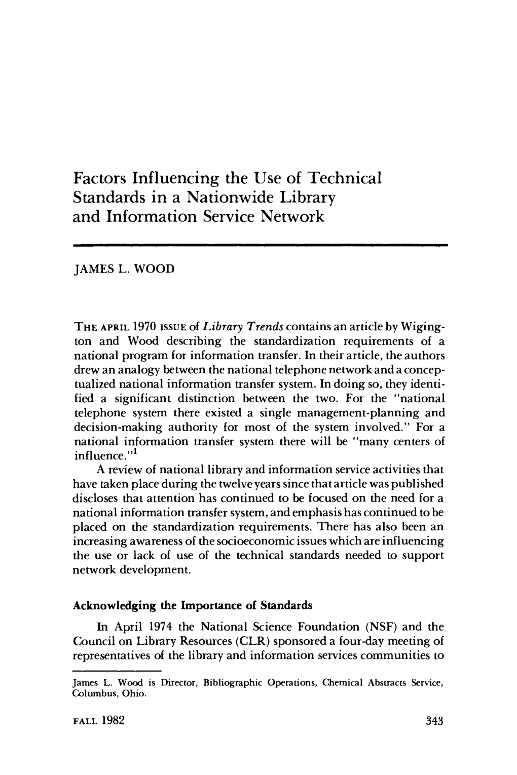 Factors Influencing the Use of Technical Standards in a Nationwide Library and Information Service Network