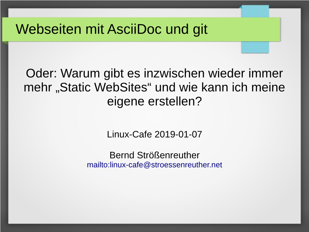 Webseiten Mit Asciidoc Und Git