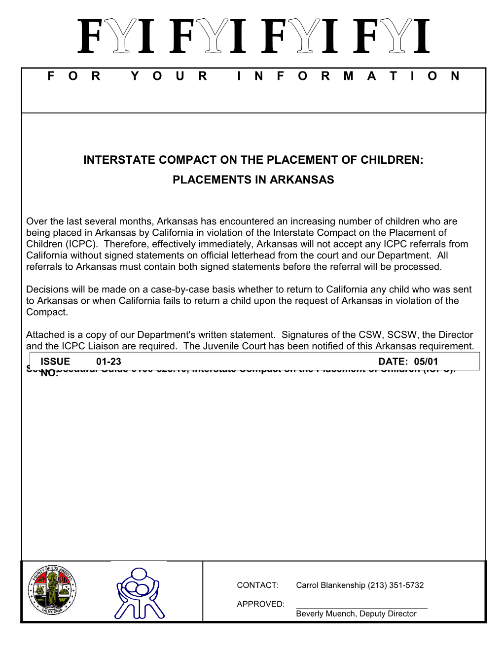 Interstate Compact on the Placement of Children: Arkansas