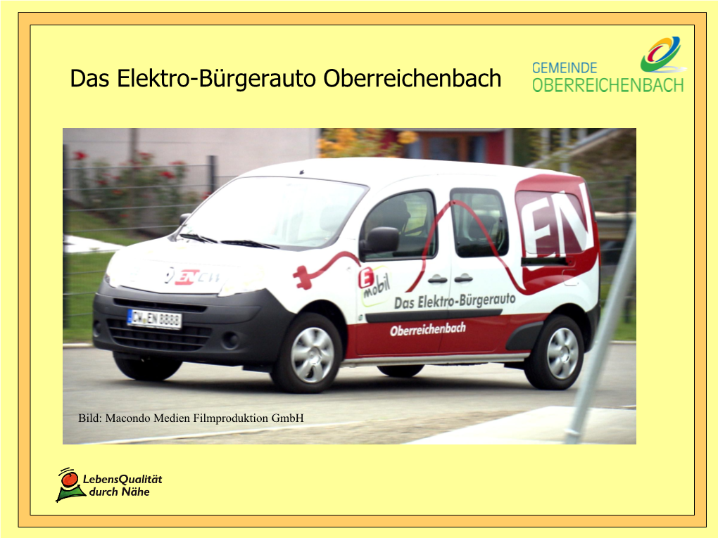Das Elektro-Bürgerauto Oberreichenbach