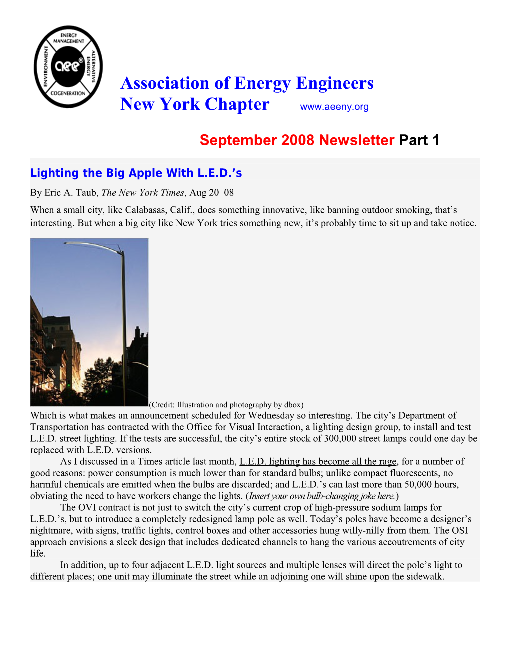 Lighting the Big Apple with L.E.D. S