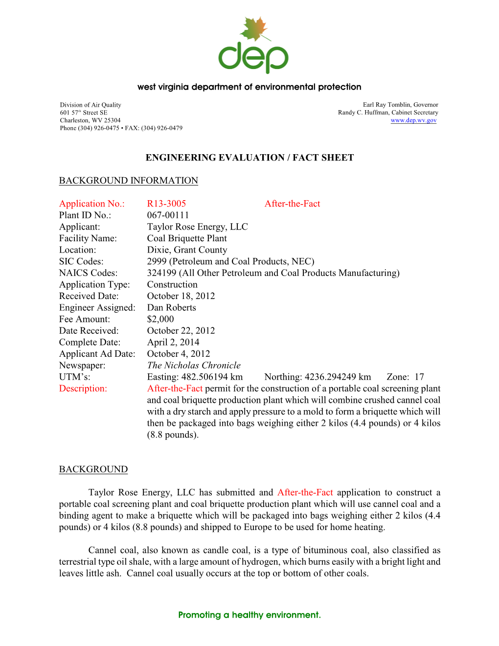 R13-3005 After-The-Fact Plant ID