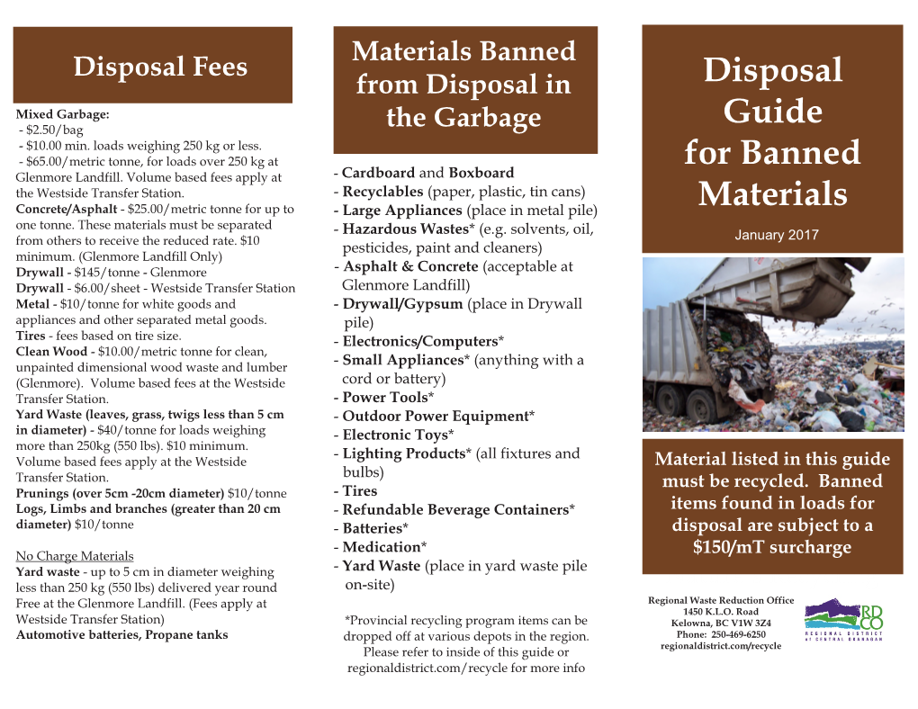 Disposal Guide for Banned Materials