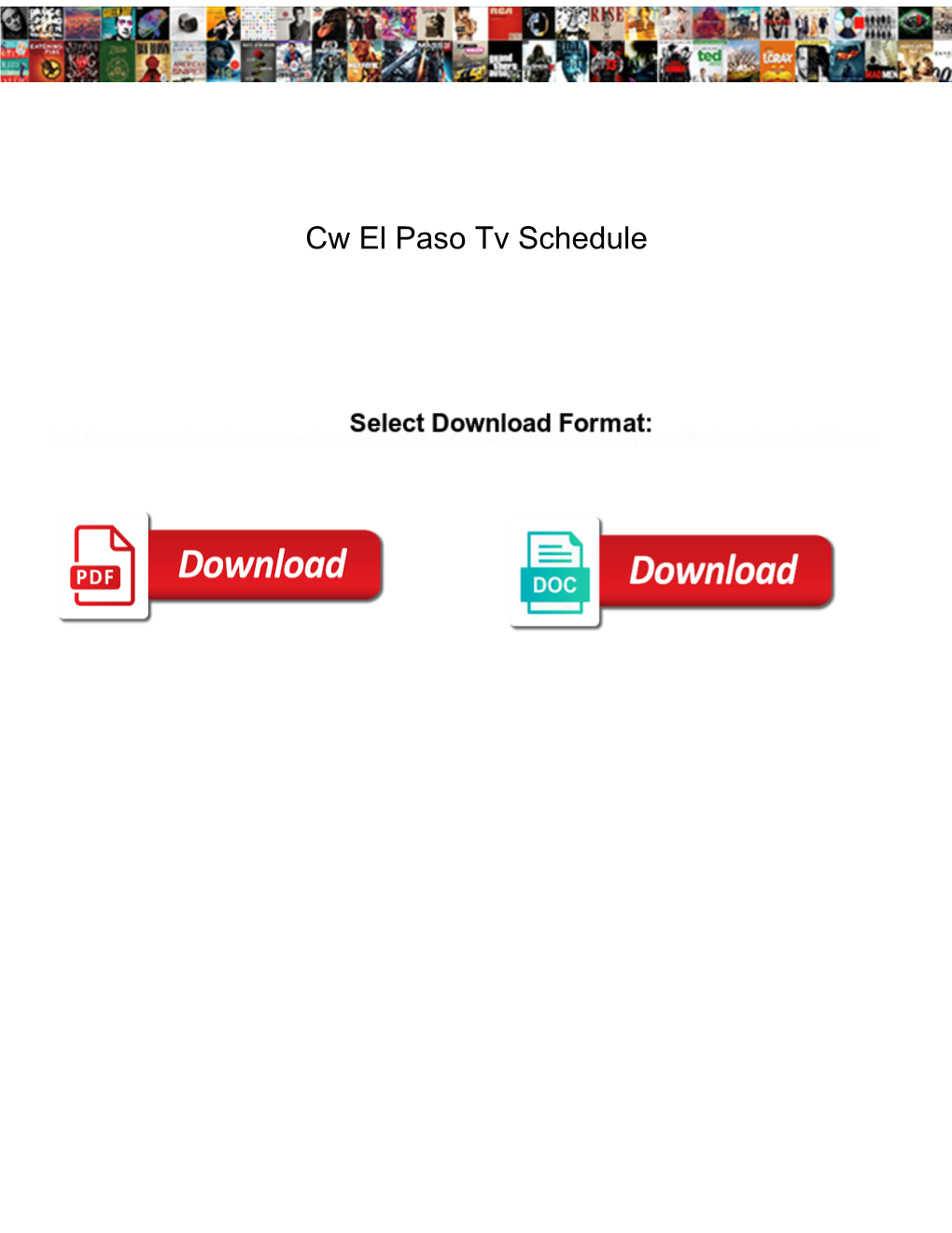 Cw El Paso Tv Schedule