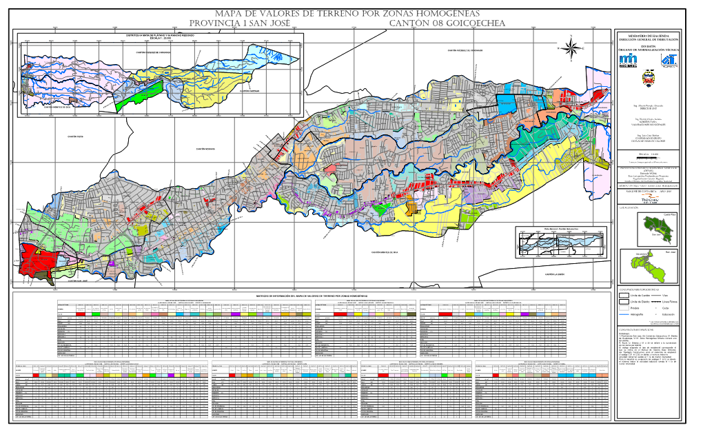 Mapa Del Cantón Goicoechea 08, Distrito 01