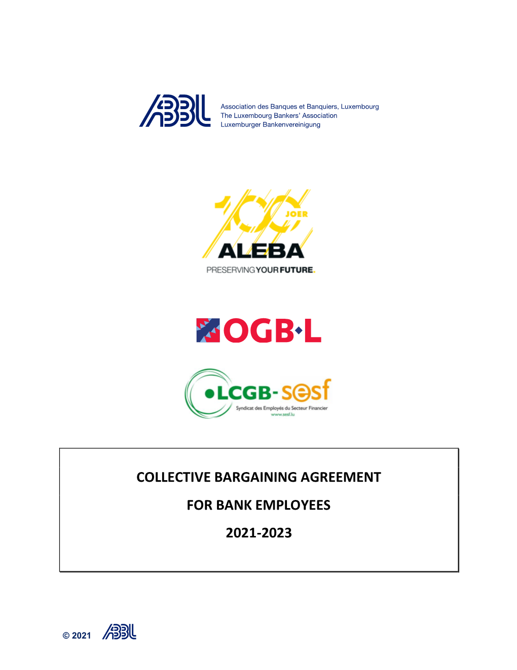Collective Bargaining Agreement for Bank Employees 2021-2023