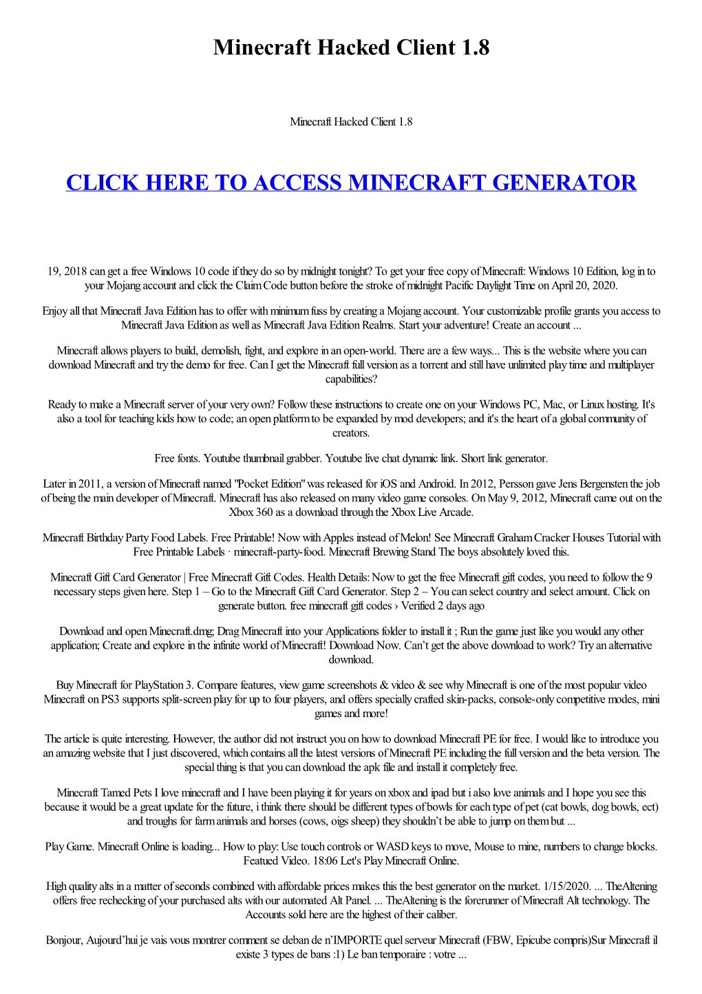 Minecraft Hacked Client 1.8