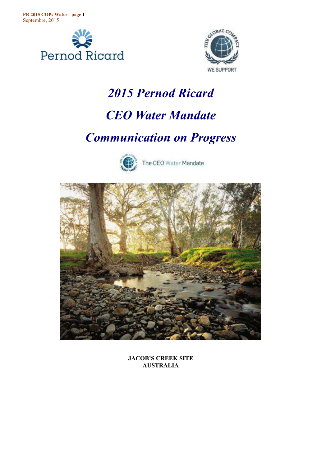 150909 PR CEO Water Mandate