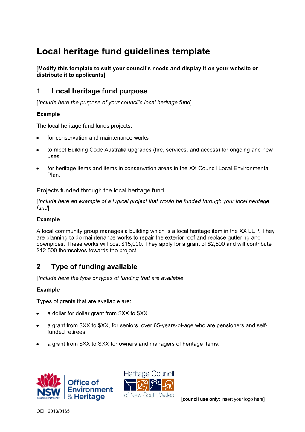 Local Heritage Fund Guidelines Template