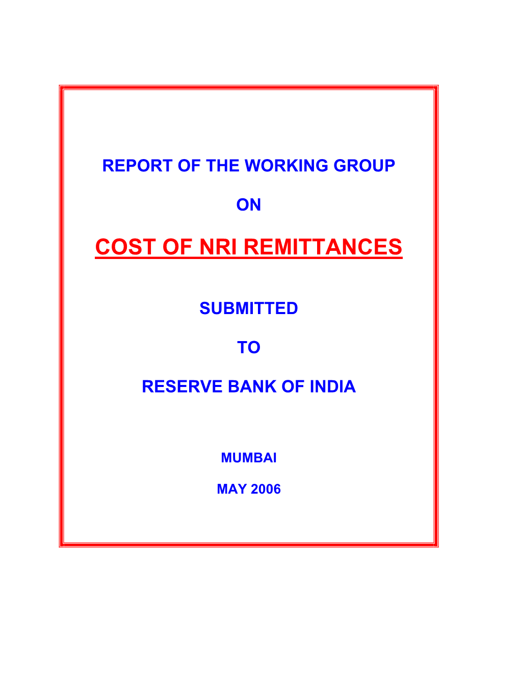 Cost of Nri Remittances