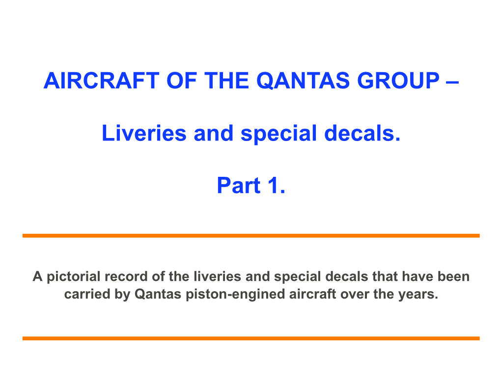 Qantas Liveries