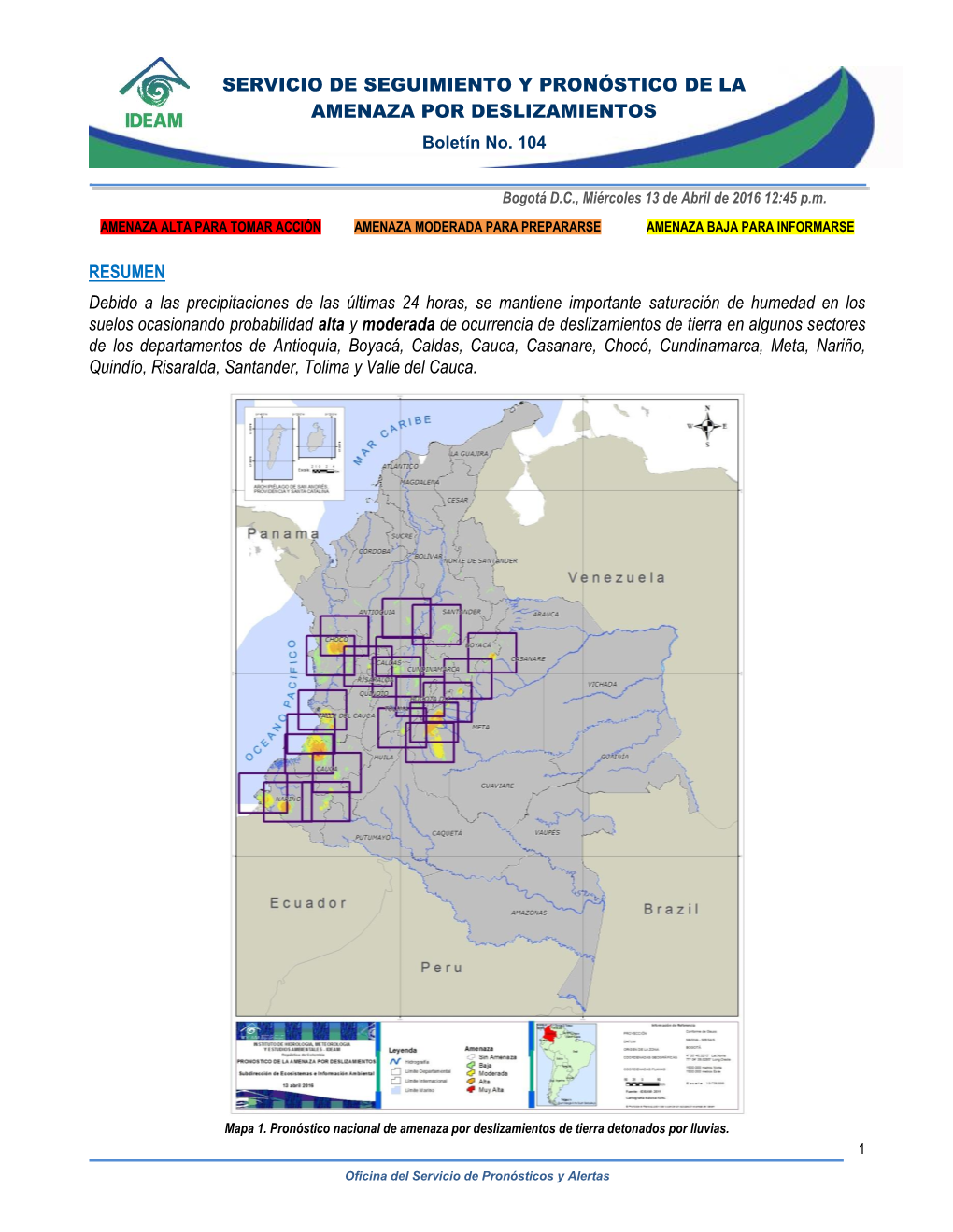 Servicio De Vigilancia Y Pronóstico De La Amenaza