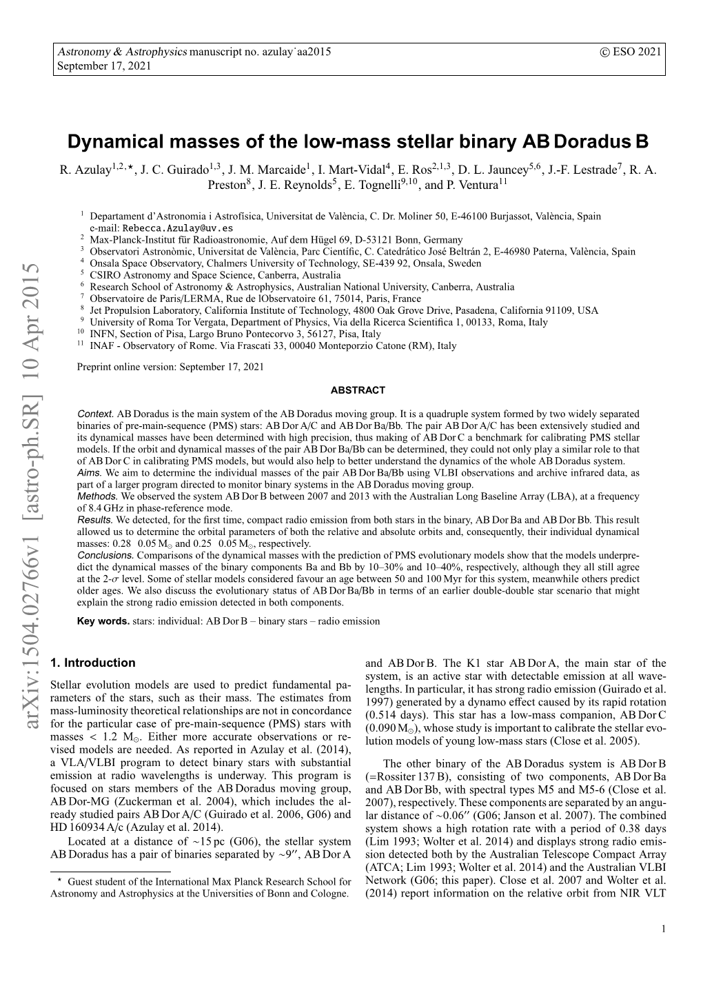 Dynamical Masses of the Low-Mass Stellar Binary Abdoradusb