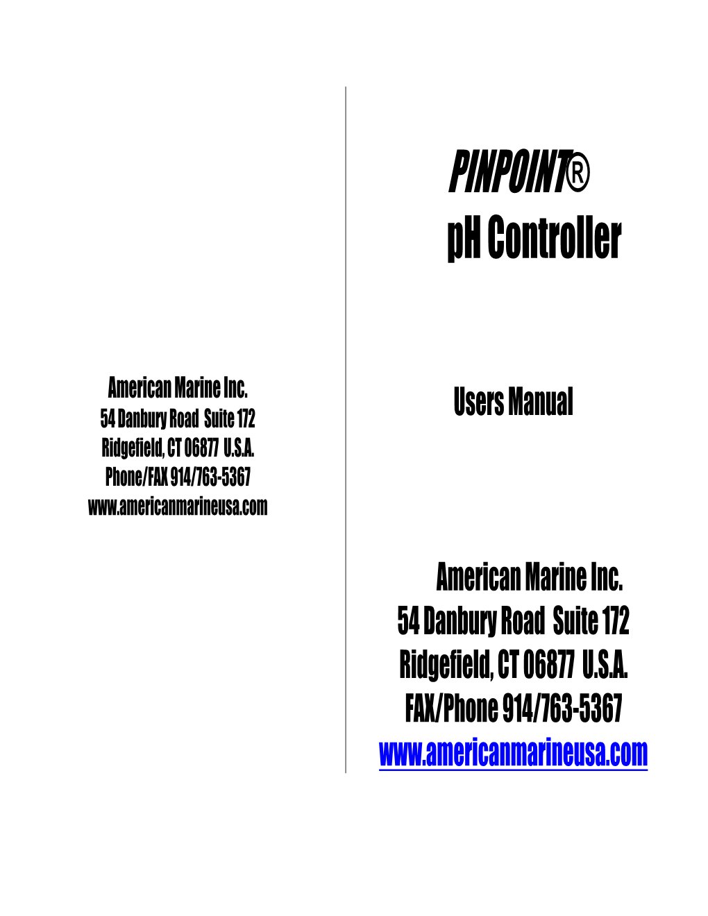 PINPOINT Ph Controller USERS Manual Problem