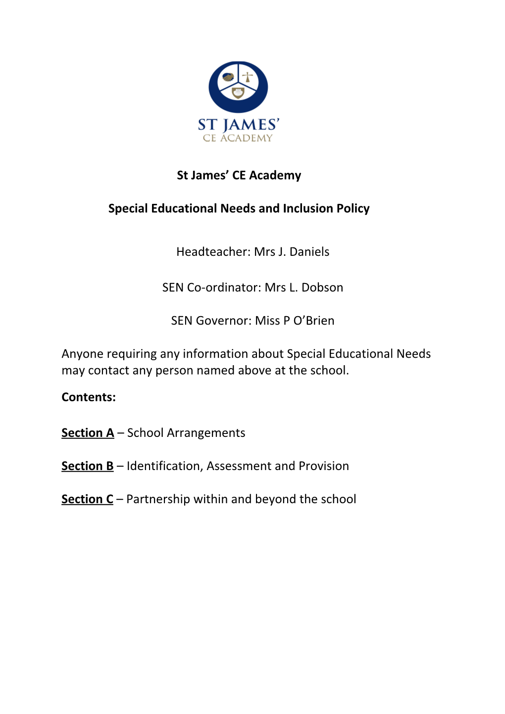 Special Educational Needs and Inclusion Policy